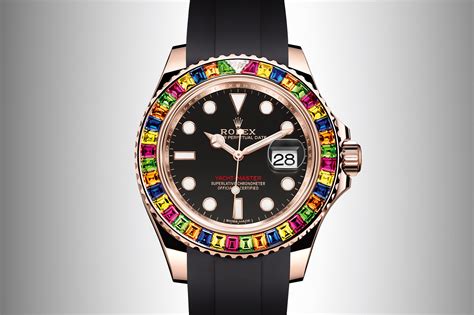 rolex yacht master 40 with multi color gem set bezel|rolex yachtmaster 40 bezel set.